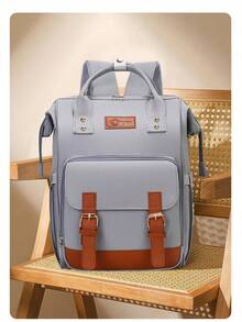 1个大容量牛津布包，带16个口袋、可拆卸奶瓶袋，可用作尿布包、收纳包、新生儿必需品包、手提包、孕妇包、住院包、孕期用品包 - 彩色 - 查看 15