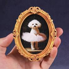1 Piece Of Refrigerator Magnet Featuring A Pink Dress Teddy Bear Design, Vintage-Style Oval Shape, Photo Frame Design, A Fun Home Decoration Accessory, And A Holiday - 預設 - 查看 5