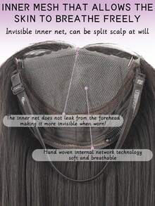 Front Lace Bangs Wig For Women, High Density Top Hairpieces To Cover White Hair And Add Volume, Invisible And No Pain Hair Extensions - Multicolor - View 5