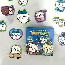 100 Stück/Box süße japanische Anime-Stil hochwertige dekorative Aufkleber, wasserfest und langanhaltend, ideal als kleine Geschenke für Fans, Familie und Freunde, Frauentag, Valentinstag, Ostergeschenke - Verschiedenfarbig - Übersicht 2
