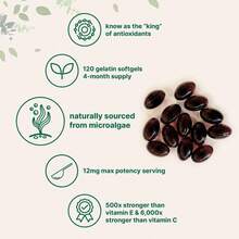 Astaxanthin 12mg, 120 Softgels | 4 Monthly Supply, Natural Tanning, Fresh Microalgae Source, Easy To Swallow - 100g - 查看 4