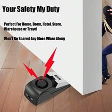 Portable Door Alarm To Protect Your Home Or Apartment Anytime, Anywhere! - Black - View 4
