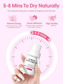coscelia 8 piezas Juego de Manicura con Polvo Acrílico y Monómero EMA - Polvo de Uñas Rosa, Transparente, Desnudo, 30ml Líquido para Uñas (Envío Aleatorio del Empaque Actualizado del Producto Líquido de Cristal), Suministros para Extensión de Uñas DIY para Mujeres, Regalo para Salón - Multicolor - Ver 6