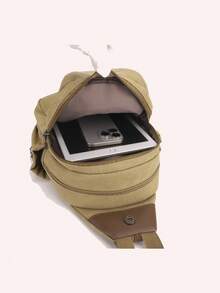 Men's New Multi-Functional Canvas Casual Versatile Outdoor Lightweight Large Capacity Durable Shoulder Messenger Bag - Multicolor - View 5