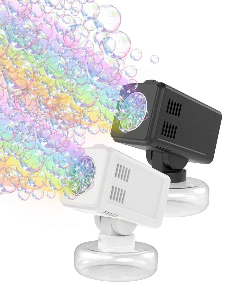 Fun Adjustable-Angle Bubble Machine - Portable Hand-Held For Outdoor Summer Activities. Comes With A Bubble Water Storage Compartment. Fully Automatic Bubble Maker (Without Battery Or Bubble Water) - Multicolor - View 1