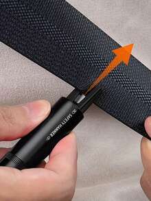 A Multifunctional Car Safety Hammer, Integrating A Car Window Breaker And Seatbelt Cutter, Serving As An Emergency Escape Tool. Made Of ABS And Alloy Materials, Compact And Portable Design With A Convenient Mounting Bracket. This Is A Fashionable Metal Appearance Car Safety Device. - A - View 9