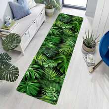 1pc Soft Non-Slip Mat, Green Leaf Pattern, Suitable For Living Room And Kitchen, 480G/㎡, 1cm Thickness - 10 - View 3