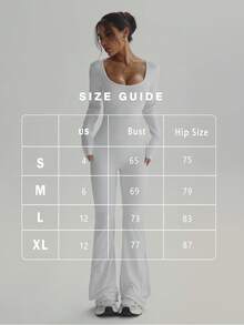 FWH Fashionable Outdoor Yoga, Pilates, Commuting, Date Essential Elastic Sexy Jumpsuit, Ruched Design On Buttocks Lifts And Slims Legs, Removable Built-In Bra, Long Sleeves, Elegant Back Design, High-Waisted Tummy Control, Flared Hem, Slim-Fit Flattering, Fresh Bright Colors - White - View 8