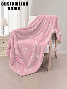 1 chiếc chăn nơ màu hồng nhạt cá nhân hóa, có thể tùy chỉnh tên, biệt danh, số may mắn, lời chúc, họa tiết nơ trắng trên nền hồng nhạt, đường nét đơn giản và thanh lịch, thích hợp cho ghế sofa, giường, xe hơi, phòng trà, phòng ngủ, phòng tắm, phòng khách, phòng ăn, văn phòng, có thể giặt máy, chất liệu polyester, sử dụng được quanh năm. - Nhiều màu - Xem 3