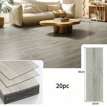 Bộ 20/40 miếng gạch lát sàn tự dính vân gỗ, kích thước 15cm x 40cm, làm từ chất liệu IXPE dày dặn, thích hợp cho trang trí nhà theo phong cách retro. Dễ bóc và dán, bền, dễ vệ sinh và lắp đặt. - 15*45cm - Xem 15