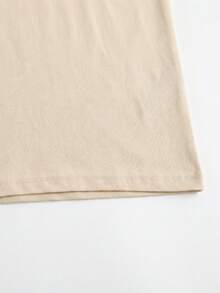 Men's "See The Truth, Expose The Lies" Slogan Graphic Dropped Shoulder T-Shirt, Casual Street Hipster Loose Fit Reversible Y2K Retro Soft Touch, Summer - Apricot - View 6