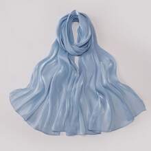 New Autumn/Winter Organza Soft Shimmery Muslim Hijab Scarf Shawl For Women - Multicolor - View 6