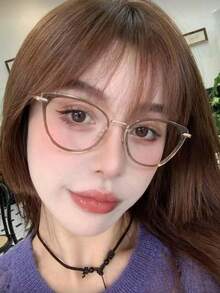 Y2K 冷茶色猫眼女式眼镜透明眼镜配件女式眼镜配件 - 摩卡棕 - 查看 5