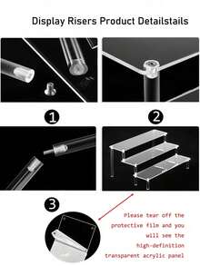 Acrylic Trapezoid Display Rack, Cosmetic Storage Box, Multi-Layer Transparent Perfume Display Rack, DIY Multi-Layer Display Rack, Bedroom Bookshelf, Multi-Function Trapezoid Storage Rack, Suitable For Storing Perfume, Skincare, Cosmetics, Bathroom Items, Bedroom Items, Home Decor And More. - Clear - View 5