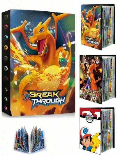 pokemon Hộp đựng thẻ, album sưu tập thẻ 4 ngăn, có thể chứa đến 240 thẻ các loại.