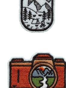 4pcs Explorer Mini Set Patch Travel Camping Souvenir Embroidered Iron On - Multicolor - View 4