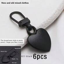 4/5/6Pcs Heart-Shaped Zipper Pulls With Small Hole, Semi-Automatic Detachable Zipper Head, Suitable For Replacing Zippers On Bags, Jackets, Clothes, Shoes And Boots, Pendant Zipper Pulls - Multicolor - View 18