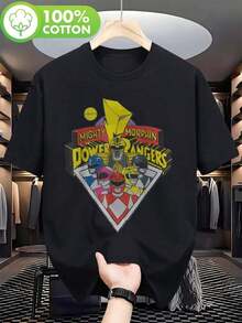 Camiseta de hombre con el logo de Power Rangers - Negro - Ver 6