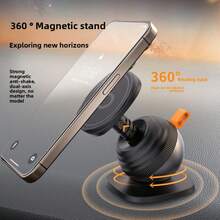 360° Magnetic Car Phone Holder, Car Air Vent Phone Mount, Shock-Proof Navigation Bracket, Universal, Sturdy Fixation, Driving Navigation Assistant - A - View 9