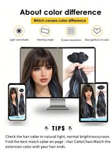 Tóc giả highlight tổng hợp kiểu tai, tóc nối một mảnh sóng nước bốn kẹp, miếng tóc giả dài xoăn bồng bềnh cho nữ - Nhiều màu - Xem 7
