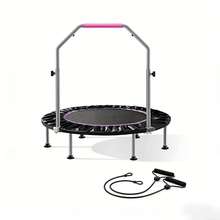 2026 New Model 450LBS Foldable And Portable Mini Rebounder Trampoline For Adults  ,Fitness Trampoline With Bungees, Adjustable Handle, Stable & Quiet, Whole-Body Workout & Relaxation At Home, Outdoor Or Indoor/Garden Workout - Black - View 5