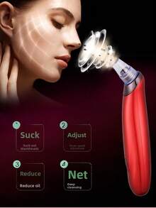 Electric Silicone Facial Cleansing Device - 2-In-1 With Red & Blue Light Therapy USB Portable - View 9