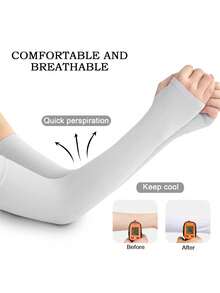 1/2-Length Arm Sleeve With Thumb Holes, Suitable For Both Men And Women. It Can Be Used To Cover Tattoos And Is Ideal For Various - A - View 3