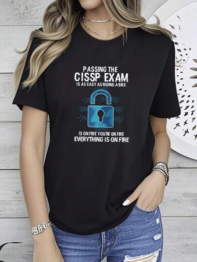 women t-shirt print Cybersecurity T Shirt Cyber Security Passing The Cissp Exam