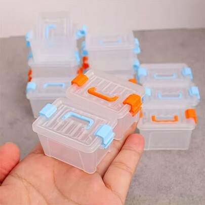 5/10 piezas Caja de almacenamiento con estilo de maleta pequeña, organizador de artículos pequeños transparente, adecuado para escena en miniatura DIY, regalo, anillo, collar, caramelo, pulsera, pendiente y otro almacenamiento de joyería, material de plástico, duradero, aplicable para decoración de casa de muñecas, escena en miniatura, caja de almacenamiento transparente portátil, caja de almacenamiento a prueba de polvo, caja de almacenamiento sellada, prop de fotografía, modelo de caja de almacenamiento en miniatura, regalo personalizado, recuerdo de fiesta, regalo de Navidad