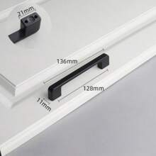 1/3/6 件套黑色铝合金厨房橱柜把手、梳妆台抽屉拉手、衣柜门把手、家具五金把手 - A - 查看 4