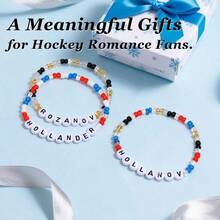 Heated Rivalry Inspired Bracelets Merch Stuff, Beaded Ilya Rozanov Shane Hollander Bracelet Gifts Jersey Outfits Accessories Jewelry Merchandise Fans Women Men Birthday Valentines Day - Initial - View 7