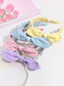 1件装女士时尚甜美蝴蝶结印花发箍，适合日常佩戴 - 彩色 - 查看 3