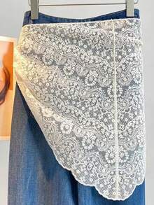 1件装女士蕾丝围裙裙，新款多层半身衬裙，腰部系带遮羞裙 - 彩色 - 查看 4