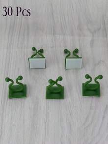 10/20/30pcs Leaf Shaped Self-Adhesive Cable Clips, Cute Green Cable Organizers For Tidying Cables On Desk, Wall, Home And Office - Leaf - View 10