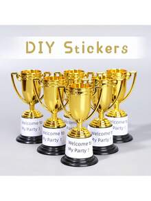 6 piezas de Trofeos Miniatura de Plástico para Regalos de Fiesta, Accesorios, Recompensas, Artículos de Premio, Competencias de Jóvenes y Adultos - Ver 5