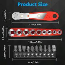 3/2/1pc, Multi-Functional Ratchet Screwdriver Tool Set - Comes With 10 Screwdriver Heads, 9 Sockets, Non-Slip Grip, Double-Ended Design, Angled Handle Suitable For Tight Spaces, Ratchet Mechanism Suitable For Restricted Area Operation, Suitable For Home Repair, Kitchen And Bathroom Plumbing Repair, Industrial Equipment Maintenance And DIY Projects Requiring Various Screws. It Is An Indispensable Work Tool, And Also A Perfect Gift For Gentlemen! (Random Style, Color Difference, Random Packaging) - Multiple Styles [upgraded Materials] - View 7