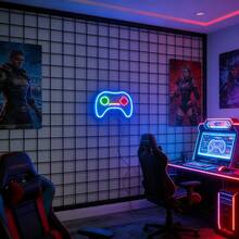 1pc LED Game Controller Neon Light Wall Decor, Battery/USB Powered Romantic Fairy Lamp, Home/Party/Gaming Room Decoration, Bedroom/Living Room Birthday Decor Colorful Light - Gamepad Neon Light - View 10