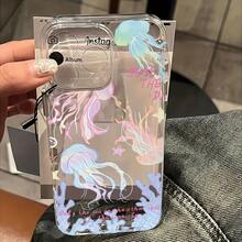 1 pieza Funda de teléfono suave de TPU con estampado colorido de medusa, compatible con series 17 16 15 14 13 12 11 Plus Pro Max, funda protectora con estilo personalizado INS, protección de Body completo minimalista y diseño lindo - Multicolor - Ver 3
