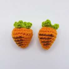 2 Carrot Pendants - Cute Crochet Decorations, Suitable For Clothing, Shoes, Hats, Etc. - Made Of Soft Yarn, Easy To Use And Versatile Handmade Item - 2個 - 查看 10