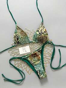 2025 Sexy Vintage Leopard Print Pattern Bikini 2 Pieces Set For Women Vacation Beach Summer - 彩色 - 查看 6