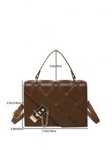 Bolso de mano minimalista y de textura de moda, nuevo bolso de hombro y cruzado personalizado y con estilo para mujer - Marrón - Ver 2
