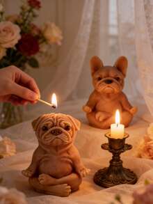 1pc Happy Dog Silicone Mold, Cute French Bulldog & Pug Silicone Mold - Cute Dog Silicone Mold - View 3