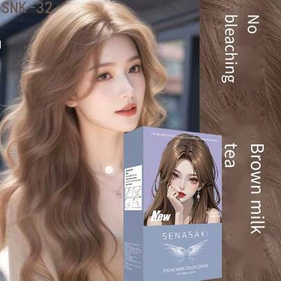 SENASAKI 200ml 植物基天然遮盖白发染发蜡套装，夏季热销色号，植物萃取染发膏，适合美发沙龙及家庭DIY使用，适用于所有发质