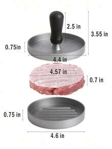 1pc Hamburger Patty Maker And 100pcs Non-Stick Burger Press Paper Set, Kitchen And Accessory, Suitable Holiday Parties, Gatherings, Family Meals, And Homemade Burger Patties - 查看 4