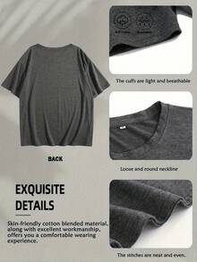 Double-Sided Printed Colored Cotton T-Shirt  Comfortable, Stylish With Minimalist Design, Casual & Versatile, INS Style Broken Crayons Still Color Graphic T Shirts Streetwear Graphic Tee - 灰色 - 查看 4