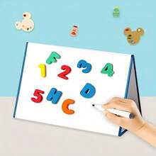 hoojojo Foldable Dry Erase Whiteboard, Double-Sided Whiteboard, DIY Drawing & Writing Board, Message Board, Alphabet Learning Game Board, Ideal For Classroom, Office & Home - Multicolor - View 3