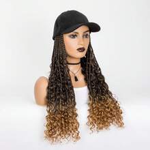 Braided Wig Hat With Ombre Blond Boho Box Braids Attached For Woman 20 Inch Long Synthetic Baseball Cap Wig - Blonde Ombre - View 4