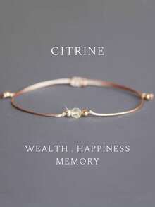 4毫米易切割黄水晶可调节手链 | 天然宝石 | 柠檬黄色 | 弹力绳 | 时尚饰品，适合日常佩戴及特殊场合 | 母亲节、生日理想礼物 | 全年皆宜的配饰 - 黃水晶 - 查看 1