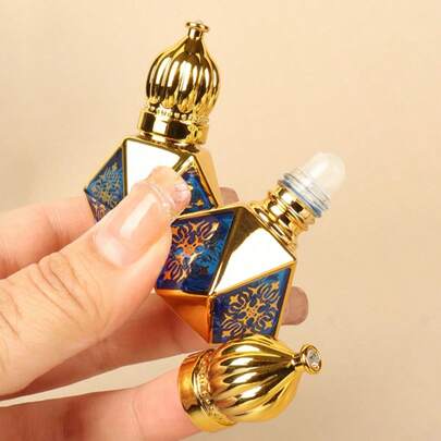 Tinh dầu nước hoa Ả Rập cao cấp dạng lăn 6ml, không cồn, hương gỗ lưu giữ lâu dài, chai chống rò rỉ với họa tiết kim cương vàng khảm, kích thước nhỏ gọn tiện dụng khi đi du lịch, thích hợp cho yoga, thiền định, bộ quà tặng tự làm cho phái nữ dùng hàng ngày và dự tiệc.