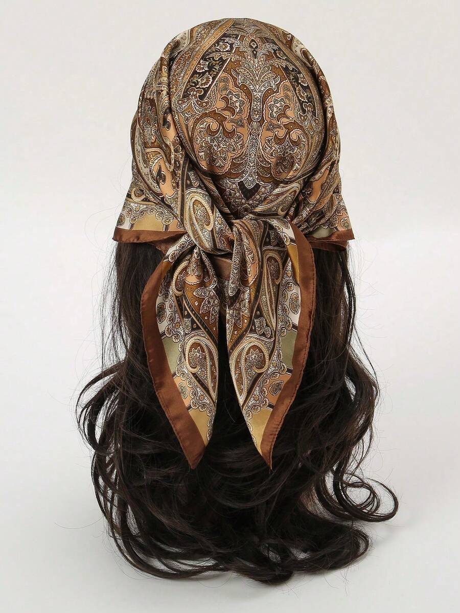 1pc Paisley Print Bandana Classic Head Wrap For Outdoor And Traveling Boho Women Square Scarf, Hair Band, Head Band Women Turban - 1pcs - 查看 1